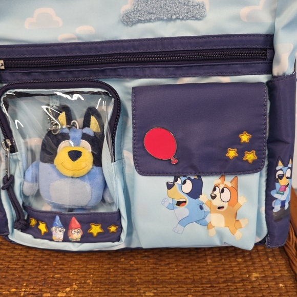 Bluey Scenic Backpack W/ Bluey Plush Keychain Box Lunch Exclusive NWT